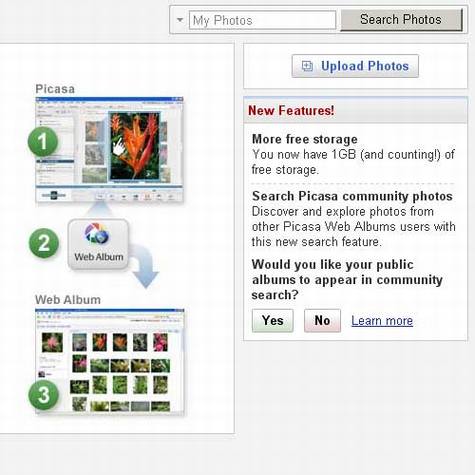 Google网络相册进行了升级