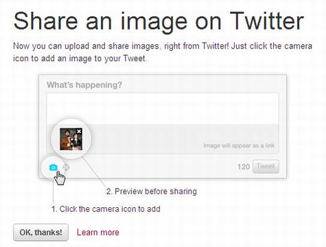 Twitter支持上传图片功能