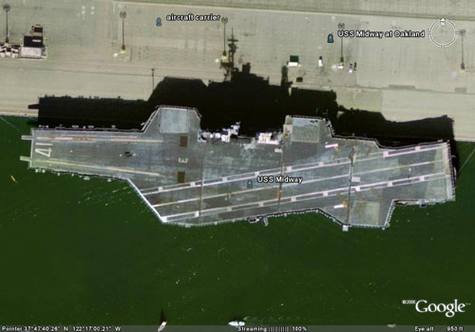 Google Earth曝光美国航空母舰