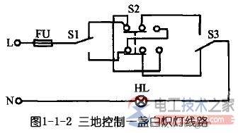 多地控制一盏灯的接线图:两地控制,三地控制,四地控制与五地控