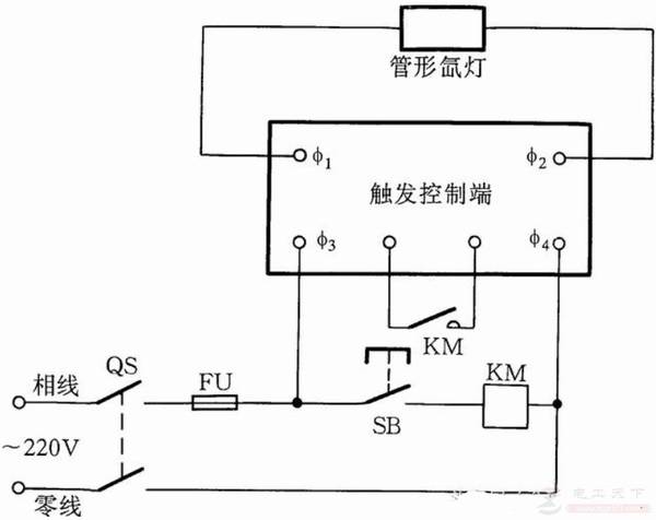 管形氙灯的接线方法