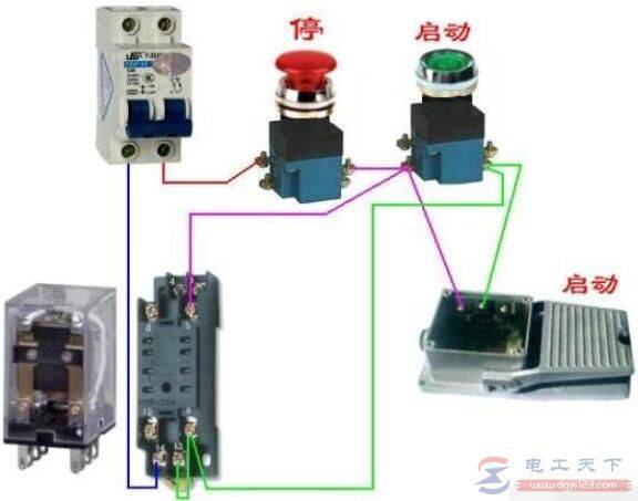 8脚dc24v继电器接线示意图,8脚继电器接线原理图