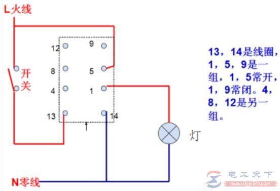 8脚dc24v继电器接线示意图,8脚继电器接线原理图