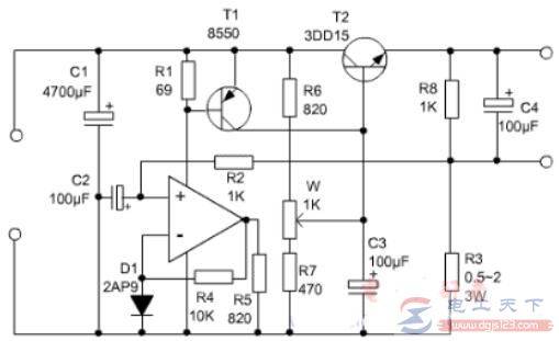 一例12V直流电机高转矩电子调速器的电路图