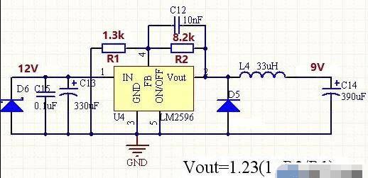 不用7809三端稳压器将直流12V降到9V作稳压电源