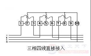 三相四线电子式电能表怎么接线,附多个接线图