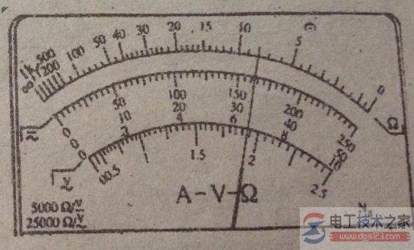 多用电表如何看电流电压读数?